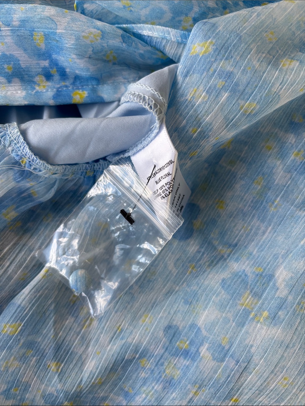 ASTR the Label Midsummer Dress in Blue Floral M - Picture 12 of 15
